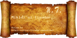 Miklósi Tivadar névjegykártya