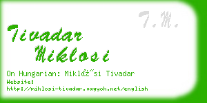 tivadar miklosi business card